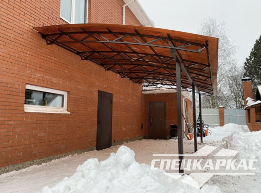 Навес из поликарбоната к дому | Навес над входом №8 - фото 1050