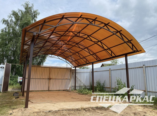 Навес из поликарбоната арочного типа для одного автомобиля №18 - фото 1142