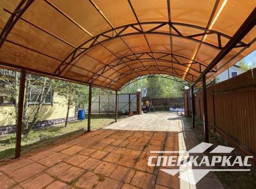 Усиленный навес из поликарбоната для парковки одного автомобиля №29 - фото 1255