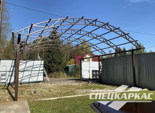 Навес на две машины из поликарбоната №85 - фото 1805