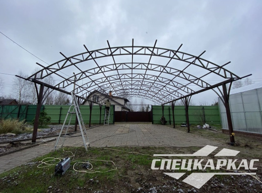 Навес для парковки двух автомобилей №78 - фото 1732