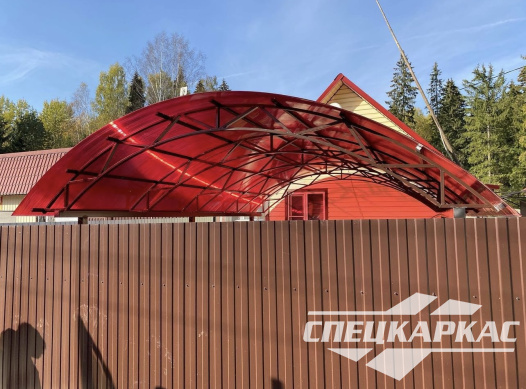 Арочный навес из поликарбоната на две машины №83 - фото 1781