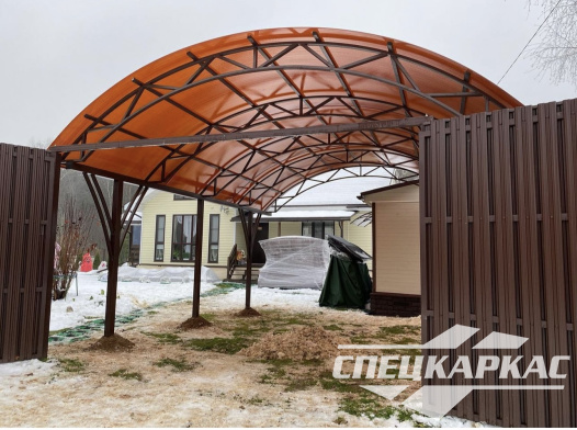 Навес для машины с декоративными раскосами №59 - фото 1548